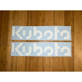 KUBOTA 24” WHITE LOGO VINYL DECAL STICKER - SET 2 - Tractor Skid Steer Excavator