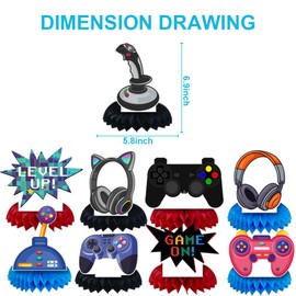 Video Game Honeycomb Centerpieces Video Game Birthday Decorations Gaming Party Centerpiece for Tables Game On Party Table Centerpieces for Game Zone Party (Game)