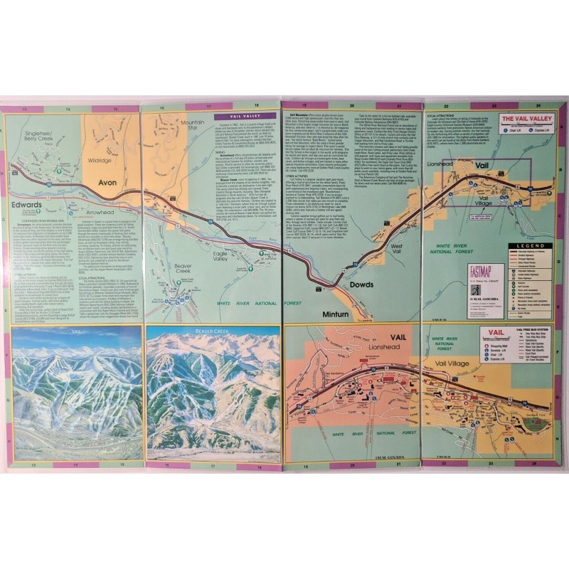 Aspen/Vail, Colorado - Gousha Laminated Fastmap