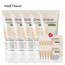 Mediflower Grain Facial Cleansing Foam 150mlx5+Grain Pouches 10pcs / 메디플라워 곡물 페이셜 클렌징 폼 150mlx5개+곡물 파우치 10매