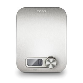 CASO Kitchen Energy Design Küchenwaage, digitale Küchenwaage, batterielose Nutzung durch kinetische Energie, umweltschonend und nachhaltig, bis 5 kg in 1 g-Schritten, edelstahl