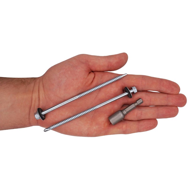 SKIR'CO (8 pcs) Zinc Plated Roofing Screws 5.5 x 120