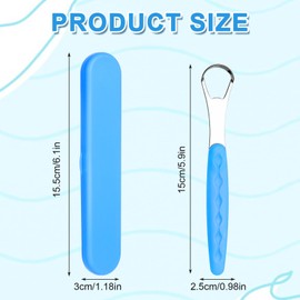 MBAIYO 4Pcs Tongue Scrapers, Stainless Steel Tongue Scrubber Brush Metal Scraper with Travel Cases for Tongue Cleaning Reducing Bad Breath