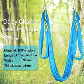 2Pcs Adjustable Anti-Gravity Chrysanthemum Swing Flying Stretch Belt Rope Climbing Daisy Chains Extension Yoga Belt Hanging (Grey, 1.8M)