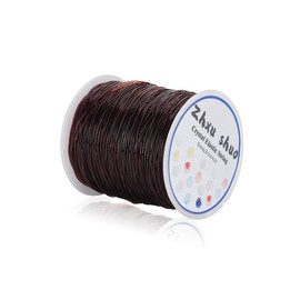 ZhXu Shuo 0.8 mm Elastic Bracelet String, 100 m(109 Yards) of Crystal Clear Elastic Cord for Bracelets, Necklaces, Beading and Jewelry Making (Brown)