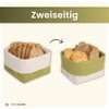 slowroom Bread Basket Made of Cotton, Naturbaumwolle, Olive Pattern 12.5