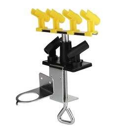 Cure T20A Airbrush Stand, Airbrush Holder, Airbrush Hanger, 6 Hangers, Regulator, Includes Mount, 360 Degree Rotation