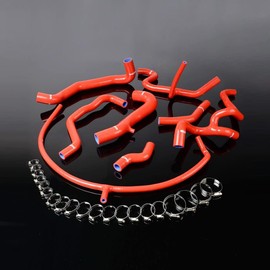 G-PLUS Silicone Radiator Hose Kit Clamps, Compatible With Toyota Tundra 5.7L V8 2007-2017 (Red)