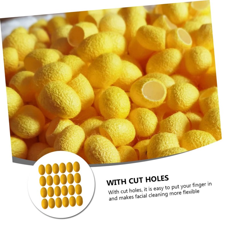 Healeved 50pcs Natural Silk Ball Beauty Scrub for Wrinkle Removal