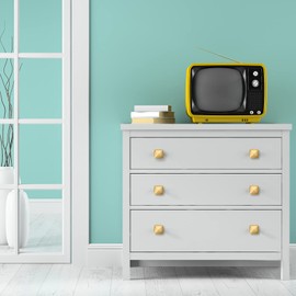 12 Pieces Gold knobs for Cabinet Drawers, Brass Door Handles Furniture knobs Door Pulls for Wardrobes Kitchen Cupboard Bathroom with Screw Bolts, Square Shape, Zinc Alloy