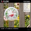 Taylor Flamingo Indoor Outdoor Dial Thermometer, Wireless Thermometer with Easy