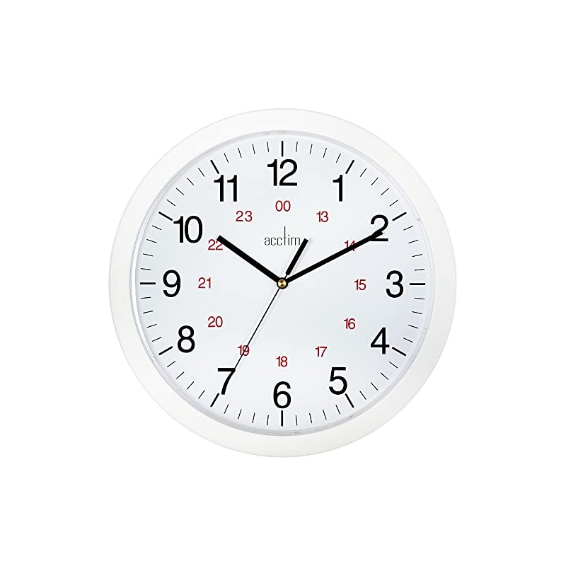 Acctim Metro 12" Wall Clock Quartz 12/24 Hour Dial Easy