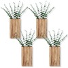 Marsui 4 Pack Wood Wall Planter Vase with Artificial Eucalyptus