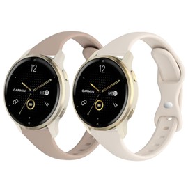 CUNUJIX 2 Pack Sport Slim Silicone Watch Bands Compatible for 18mm Garmin Venu 3s/Vivoactive 4s/ Venu 2s/ Vivomove 3s /Forerunner 255S/265S, Thin Soft Narrow Strap Wristband for Women Men