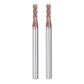 sourcing map 2pcs 3mm Dia 4mm Shank Square Nose End Mill 4 Flutes HRC55 Carbide AlTiN Coated CNC Router Bits Cutter Tools for End Milling CNC Machining