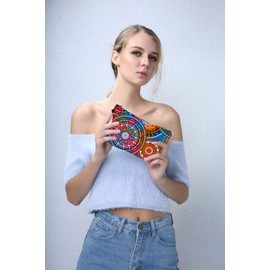 Deanfun Cosmetic Bag for Women, Mandala Flowers Waterproof Makeup Bags Roomy Toiletry Pouch Travel Accessories Gifts (51555)