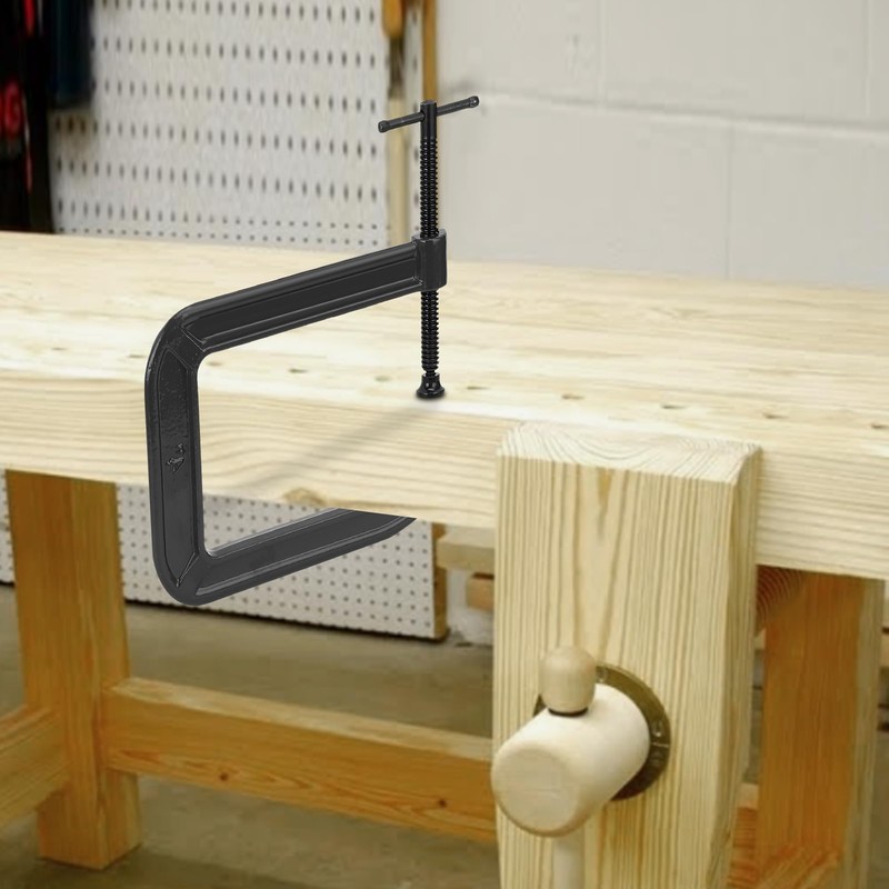 Deep Throat C Clamps 8 inch for Woodworking Deep Steel