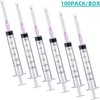 Sirulken 100 Pack 3ml 18Ga Lab Syringe Tools with Measurement,