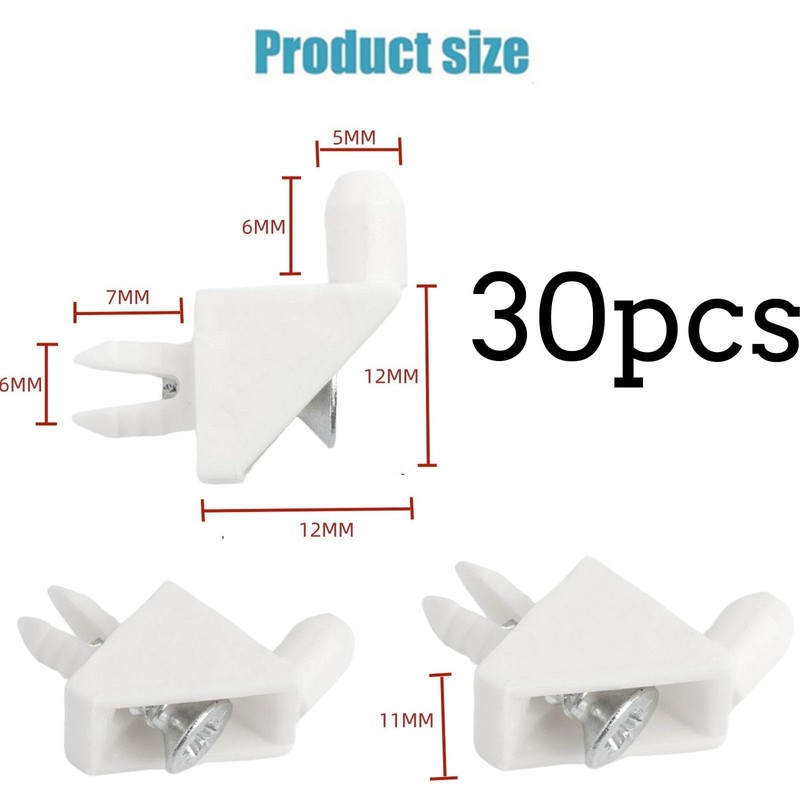 30 PCS Shelf Support Pegs, White Shelf Support Pins Match,