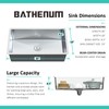 Bathenum 30-inch Undermount Single Bowel Kitchen Sink, Handmade 16 Gauge