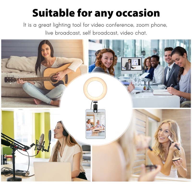 6'' Ring Light for Laptop, Computer Clip Video Fill Light