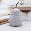 Elements Textured Ceramic Pear Figurine, White, 4.8x4.8x7.8 Inch