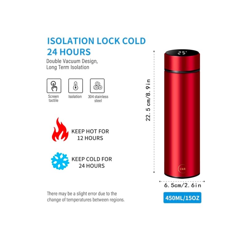 Red Smart Stainless Vacuum Cup