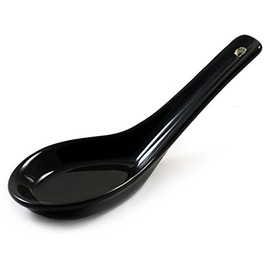 Black Ceramic Japanese Miso Soup Spoon