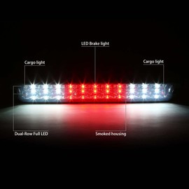 DNA MOTORING 3BL-COLO04-LED-SM Smoked Lens LED High Mount 3rd Third Brake Light [Compatible with 04-12 Colorado / 04-12 Canyon / 06-08 I-Series]