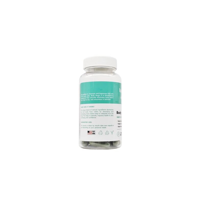 60 Capsulas Suplemento Desoborante Corporal Body magic Elimina el mal