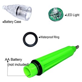SHADDOCK Underwater Fishing Light Deep Drop Waterproof Night Fishing Lamp 6pcs Attracting Bait Lure Fishing Tools Blinking Light 17cm/12cm(Green-17cm)