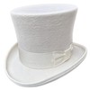 White Wool Felt Top Hat Wedding Uncle Sam 7" Tall