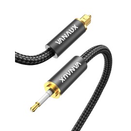 VANAUX Toslink to Mini Toslink Optical Audio Cable 24K Gold-Plated Digital S/PDIF Fiber Optic Cables for Home Theater, Sound Bar,TVs/Amplifiers/Hi-Fi Systems (Mini Toslink to Toslink, 3.3ft/1m)