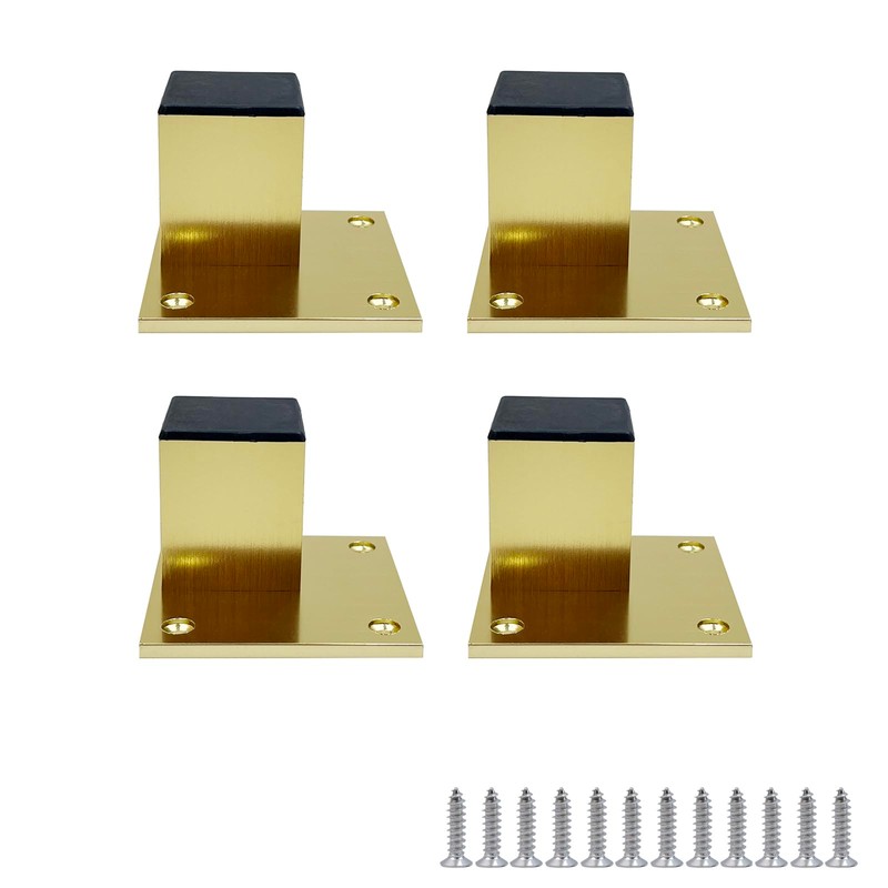 Yuqim 4 Pcs 2 Inch Metal Furniture Legs - Square