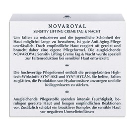 NOVAROYAL® Anti-ageing face cream for sensitive skin, high-quality lifting care, helps visibly reduce wrinkles, effectively counteracts premature skin ageing, relieves skin irritation and prevents