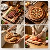 2Pcs Acacia Wood Scalloped Cutting Board with Handle Wooden Chopping
