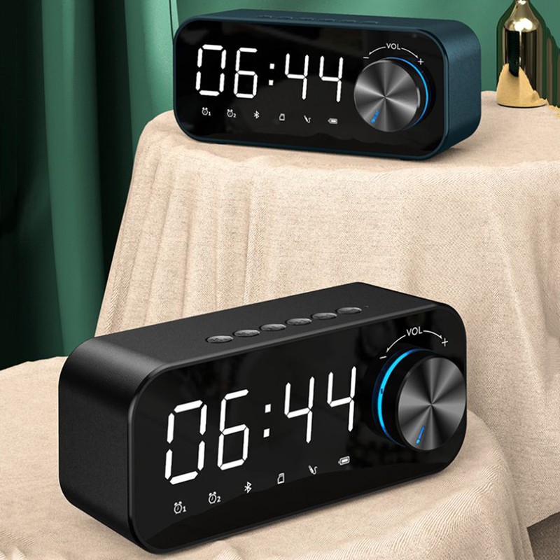 Digital Radio Alarm Clock Bluetooth Speaker Clock with Time and