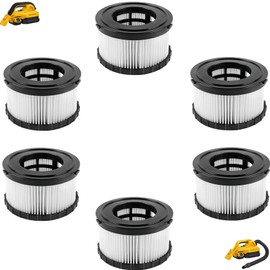 6 Pack DC5151H Replacement HEPA Filter Compatible with DEWALT DC5151H DCV517B DC515 DCV517 Wet Dry Vacuum