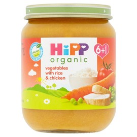 HiPP Organic Vegetables with Rice And Chicken Baby Food Jar 6+ Months, 125g