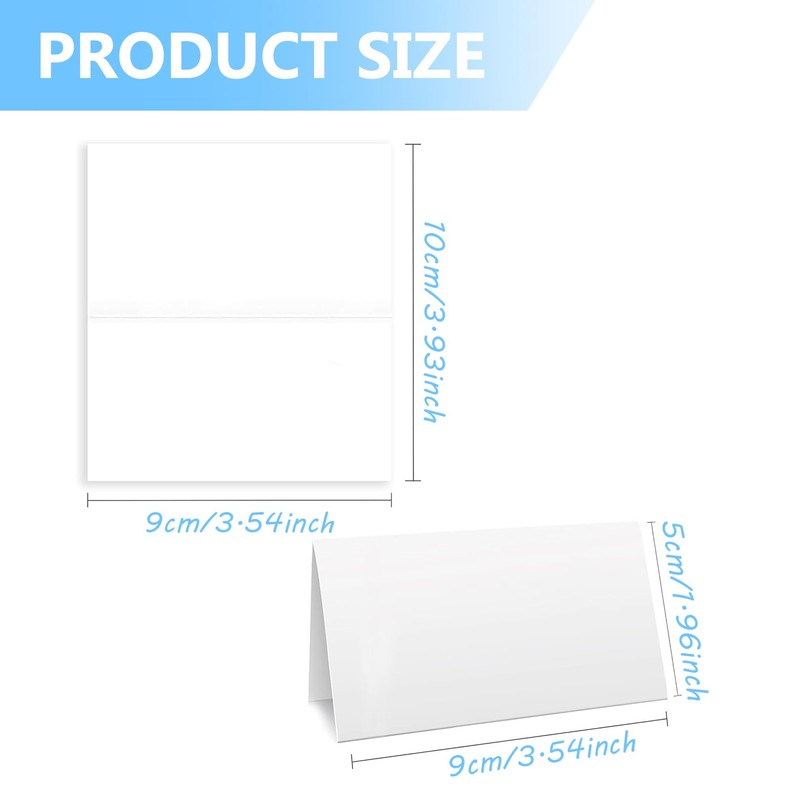 25 Pcs Smooth White Blank Wedding Table Name Place Cards,White