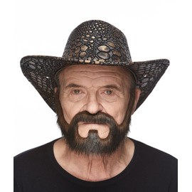 Mustaches Self Adhesive On Bail Fake Beard, Novelty, False Facial, Costume Accessory for Adults, Brown olor