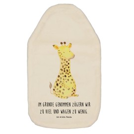 Mr. & Mrs. Panda Hot Water Bottle Giraffe Satisfied - Gift, Heat Cushion, Hot Water Bottle Cover, Children's Hot Water Bottle, Africa, Wild Animals, Small Hot Water Bottle