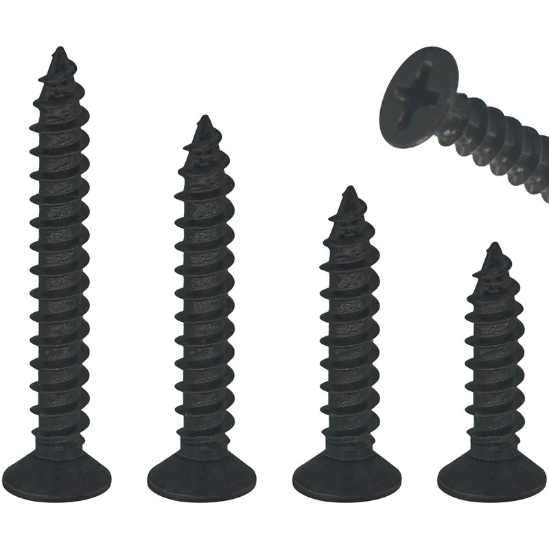 200 PCS Black Flat Head Self Tapping Screws (M4)