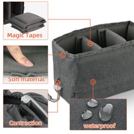 Koolertron Velvet Bag for DSLR SLR SLR Camera with Lens, Grey-green, Camera case