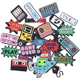 34PCS Shoe Charms Set for Gaming Themed Footwear Decoration in Different Shapes, Wristband Decorations, Boy Gifts, Party Gift, Birthday Gifts