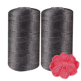 Summer Art Yarn Cord | 2pcs Nylon Crochet Yarn Cord Thin Ice Cotton Thread,Crocheting Nylon Yarn for Hand Knitted Hat Shoes Crochet Basket Yarn