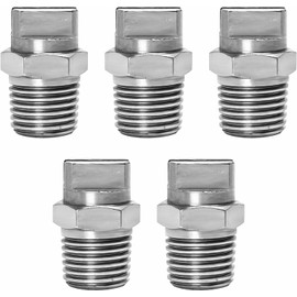 Marsrut 5 Pieces Flat Fan High Pressure Washer Spray Tip - 1/4BSPT Male Thread 304 Stainless Steel Nozzle - 65 Degree 2mm Orifice Diameter - Easy to Install