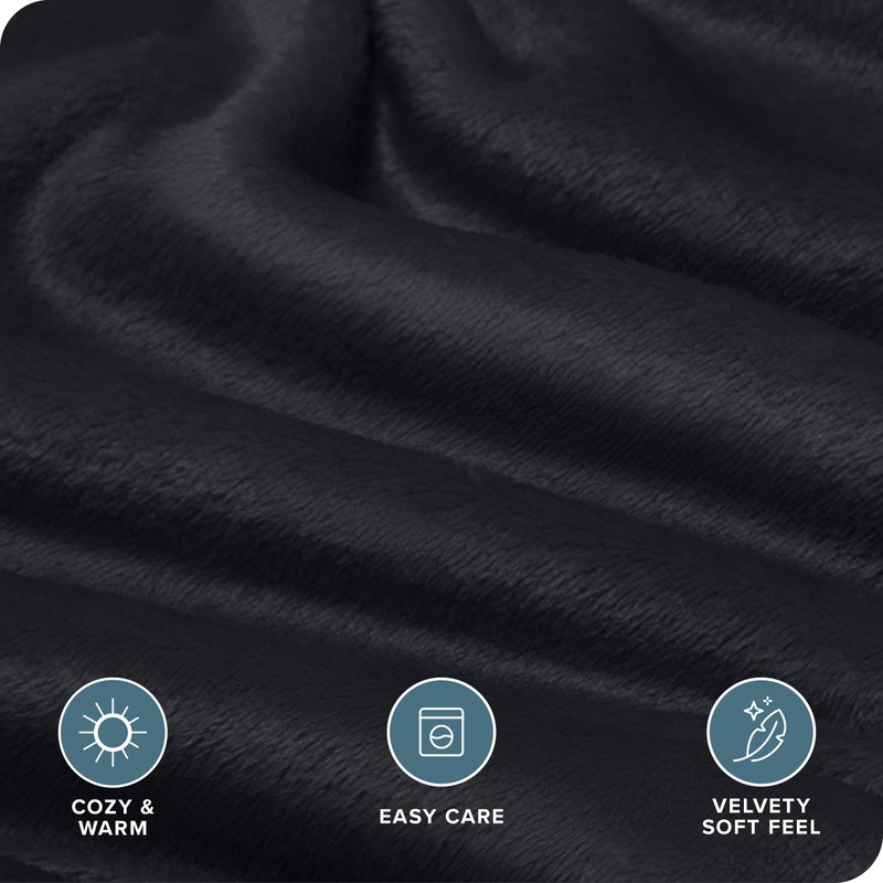 Bare Home Velvety Soft Microplush Sheet Set Queen - Black