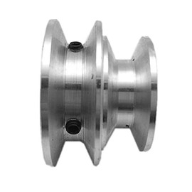 Aluminum Alloy 40/50mm Double Groove Pulley 8-20mm Fixed Bore V Shaped Pulley (10mm Hole Dia)