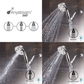 Speakman VS-3011-E2 Chelsea Polished Chrome 2.0 GPM Handheld Shower Head with Anystream 360 Technology, 5 Adjustable Jets